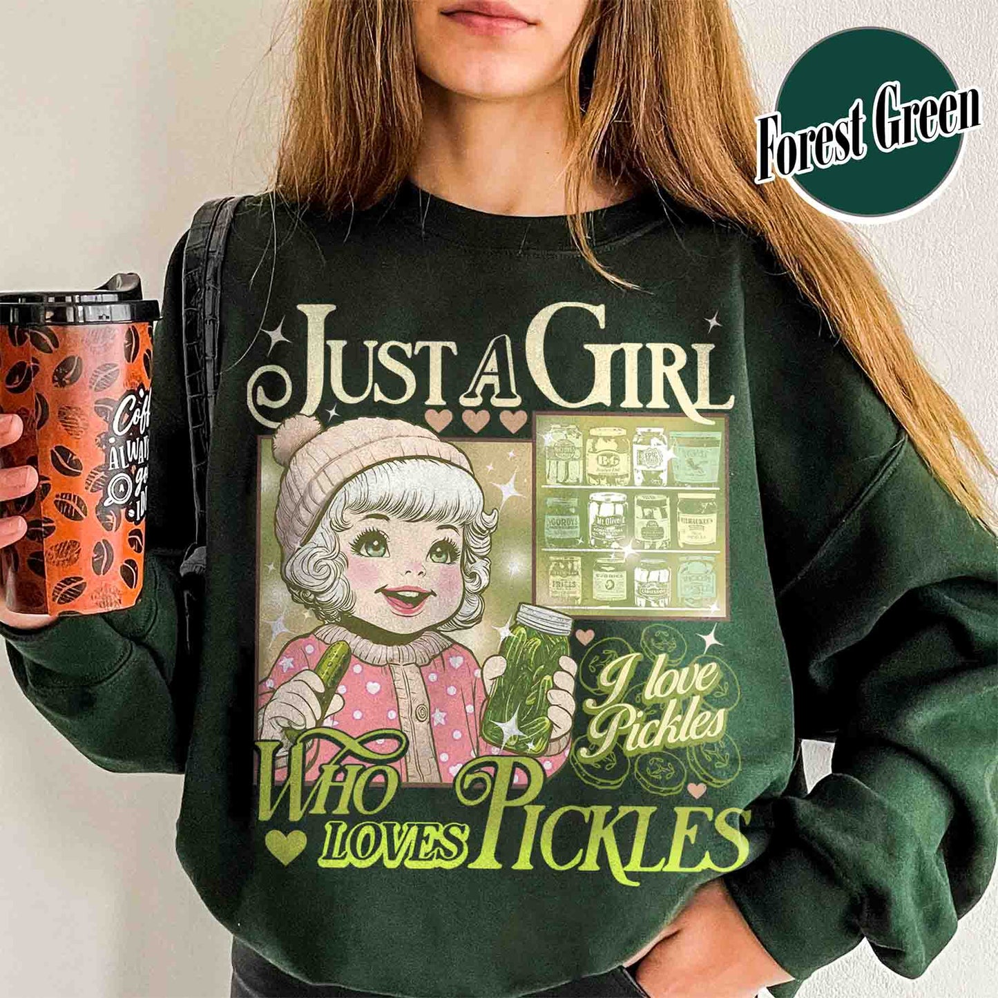 Pickle Sweatshirt, Just a Girl Who Loves Pickles Sweatshirt, Women Christmas Gift