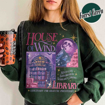 Bookish Sweatshirt, House of Wind Library Sweatshirt, Acotar Sweatshirt, Library Velaris Sweatshirt