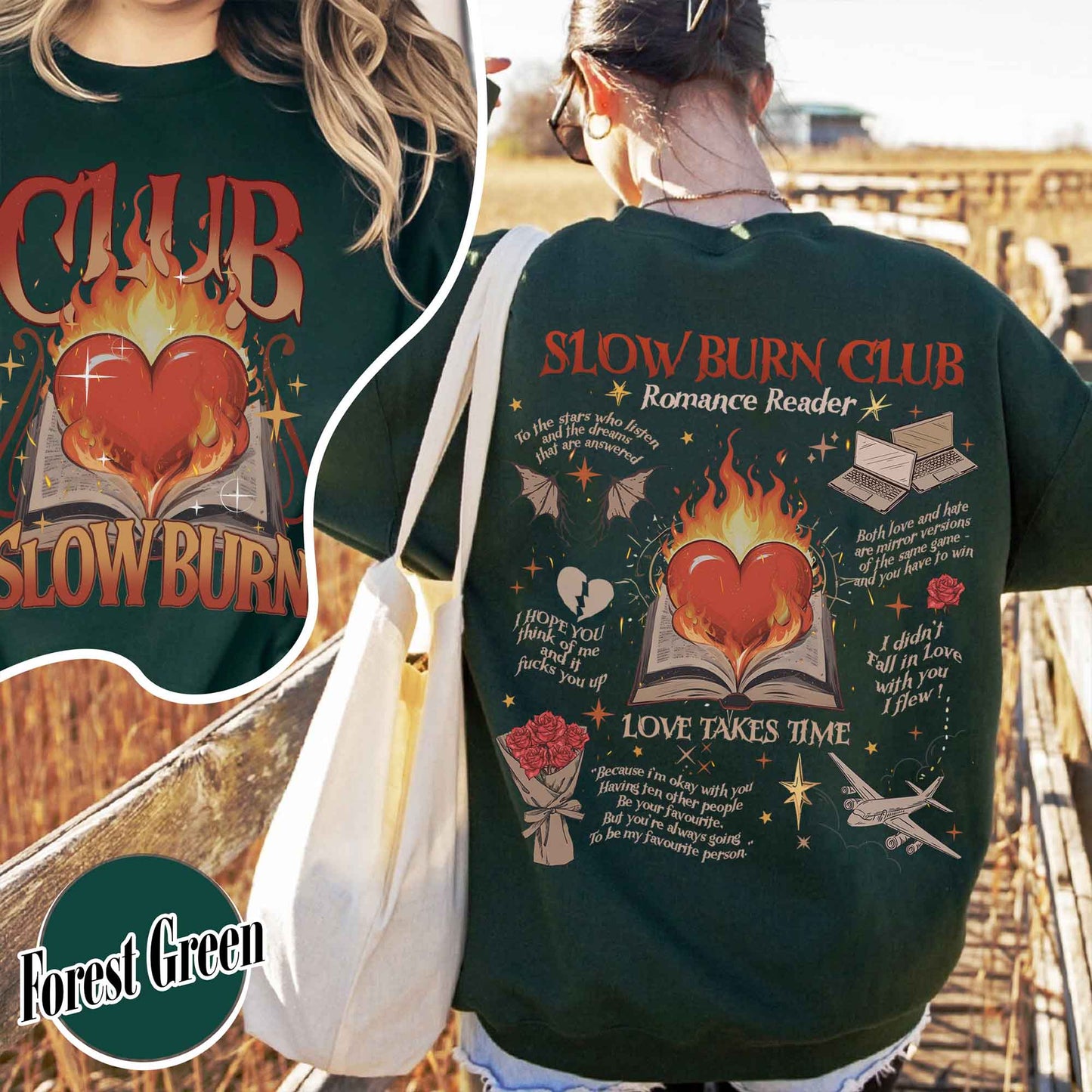 Bookish Sweatshirt, Slow Burn Book Club Sweatshirt, Romance Reader Book Club Sweatshirt
