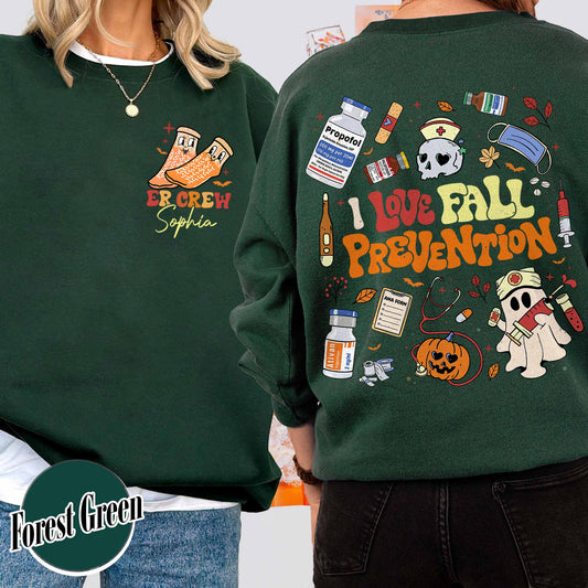 Halloween Nurse Sweatshirt, Custom Fall Nurse Prevention Sweatshirt, Nurse Boo Crew Sweatshirt