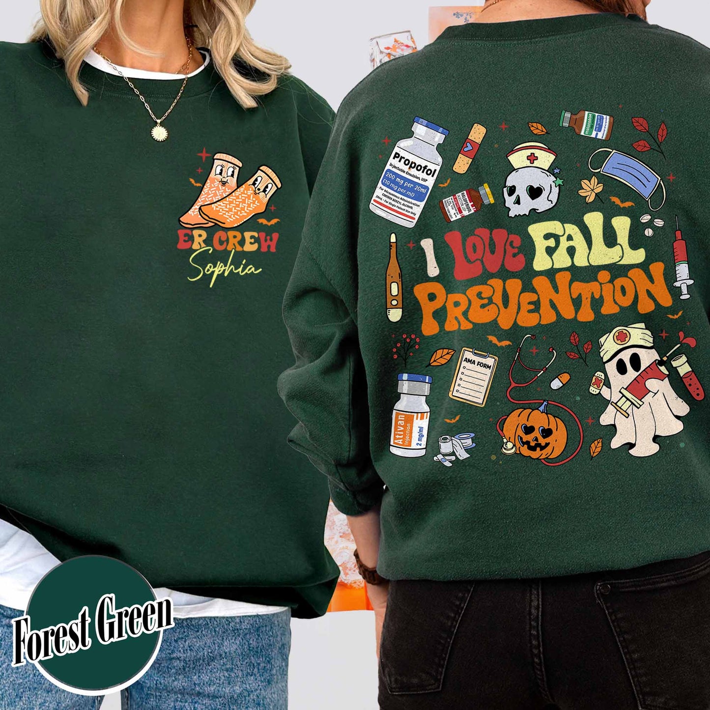 Halloween Nurse Sweatshirt, Custom Fall Nurse Prevention Sweatshirt, Nurse Boo Crew Sweatshirt