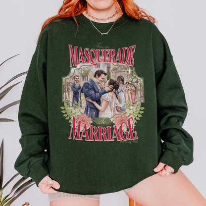 From Masquerade to Marriage #benophie Regency Wedding, Bridgerton Inspired Romance Book Lover Sweatshirt