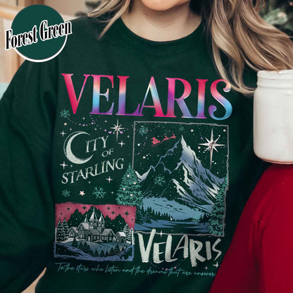 Velaris City Starlight Sweatshirt, Velaris City Sweatshirt, Bookish Gift, Acotar Book Club, Booked for Christmas Acotar, Velaris the Night Court Acotar