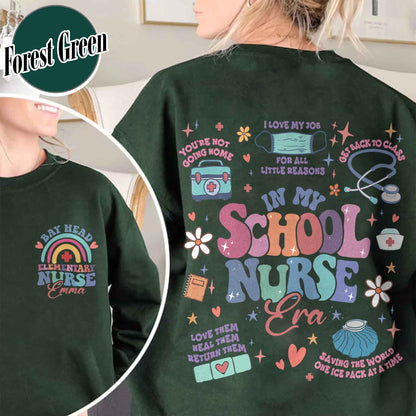 Personalized School Nurse Sweatshirts, Custom Nurse Sweatshirts, Nursing School Sweatshirt, Nursing School Gift, in My Nursing School Era Sweatshirts