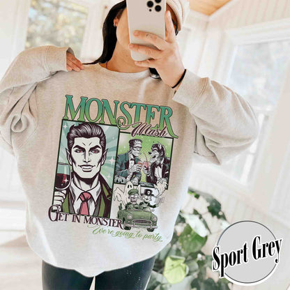 Halloween Sweatshirt, Monster Mash Sweatshirt, Get in Monster Sweatshirt, Ghost Halloween Sweatshirt