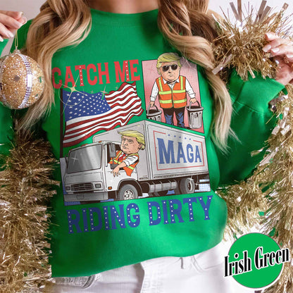 Trump Garbage Man in Trash Truck Sweatshirt, Republican Sweatshirt, Trump Supporter Sweatshirt, MAGA, Daddy’s Home Sweatshirt, Trump 2024 Sweatshirt, Garbage Team Sweatshirt