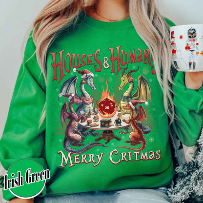 Dungeon and Dragon Sweatshirt, Houses and Humans D&D Shirt, Dnd Gifts, Christmas Dnd Shirt, Dungeons and Dragons Gifts Husband, Dungeons Game Gifts