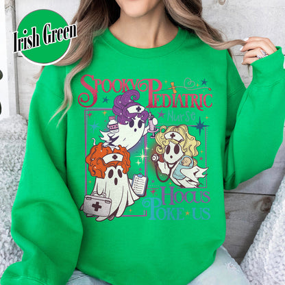 Halloween PEDs Nurse Sweatshirt, Hocus Poke Us Witch Nurse Sweatshirt, Spooky Pediatric Nurse Sweatshirt