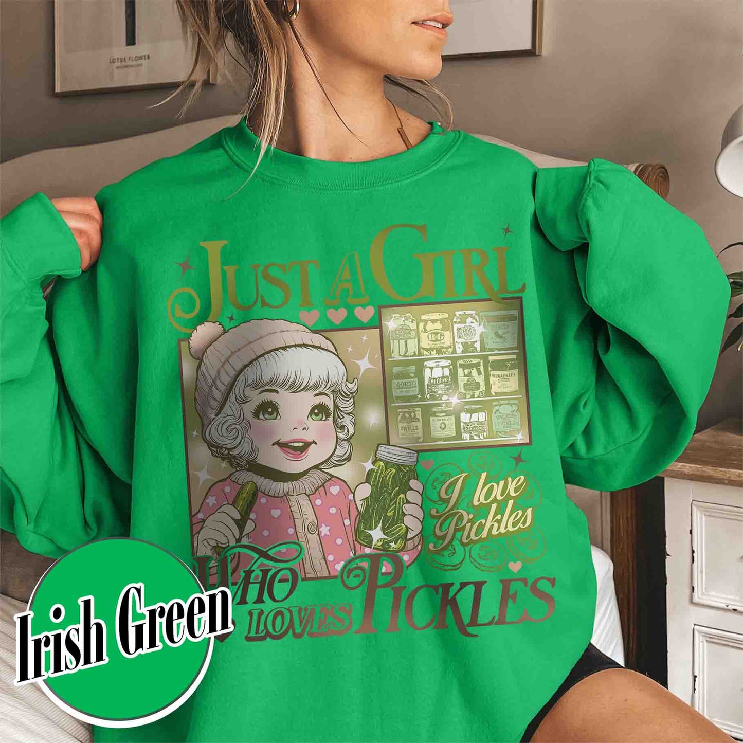 Pickle Sweatshirt, Just a Girl Who Loves Pickles Sweatshirt, Women Christmas Gift