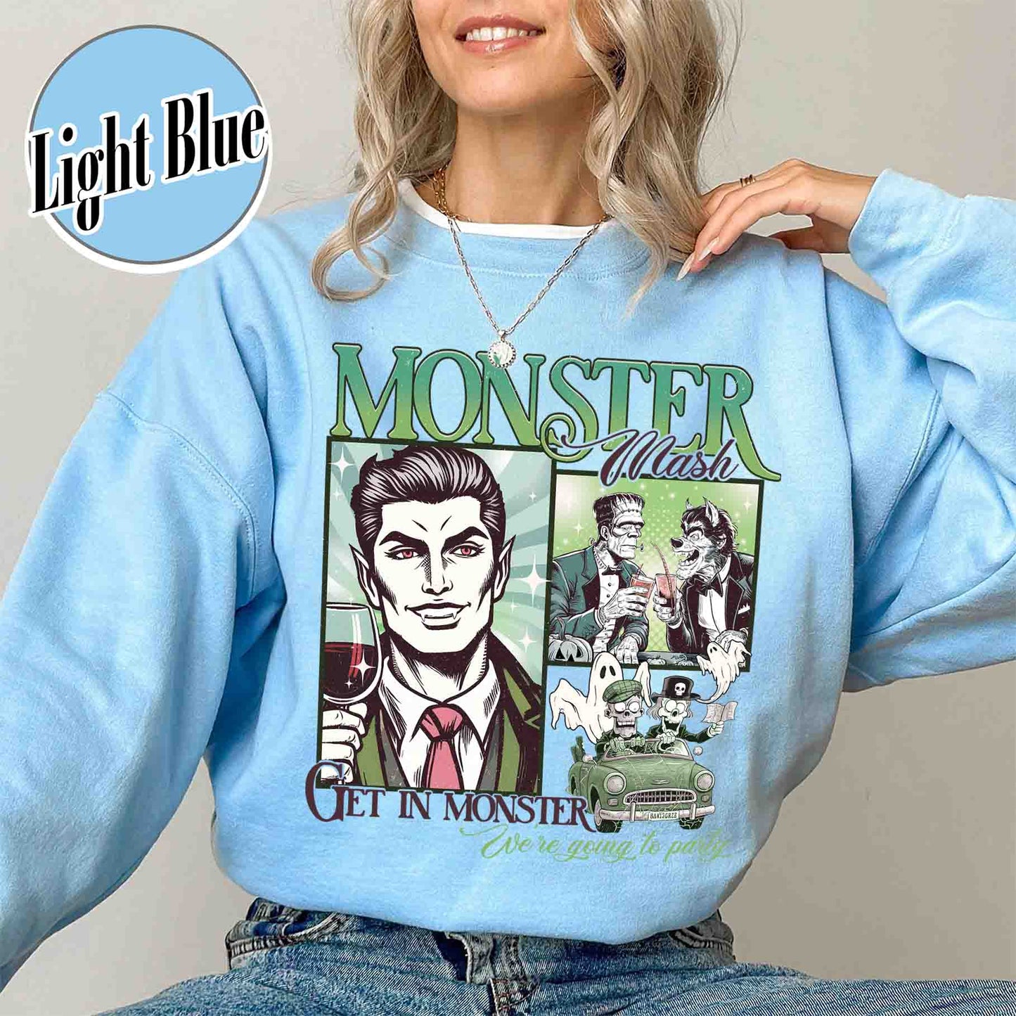 Halloween Sweatshirt, Monster Mash Sweatshirt, Get in Monster Sweatshirt, Ghost Halloween Sweatshirt