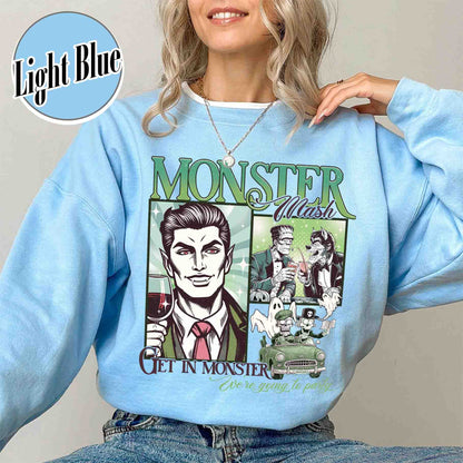 Halloween Sweatshirt, Monster Mash Sweatshirt, Get in Monster Sweatshirt, Ghost Halloween Sweatshirt