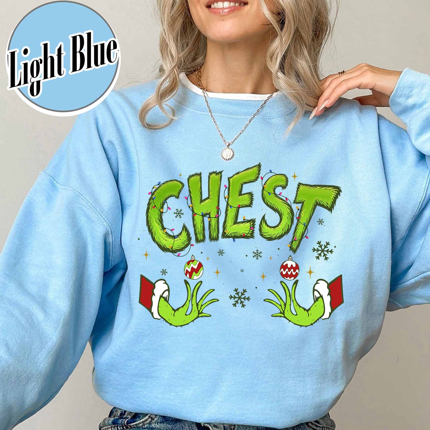 Chest Nuts Couples Matching Sweatshirts, Funny Couple Christmas Sweatshirt, Matching Christmas Outfits Boyfriend Girlfriend, Chest Nuts Christmas Sweatshirt