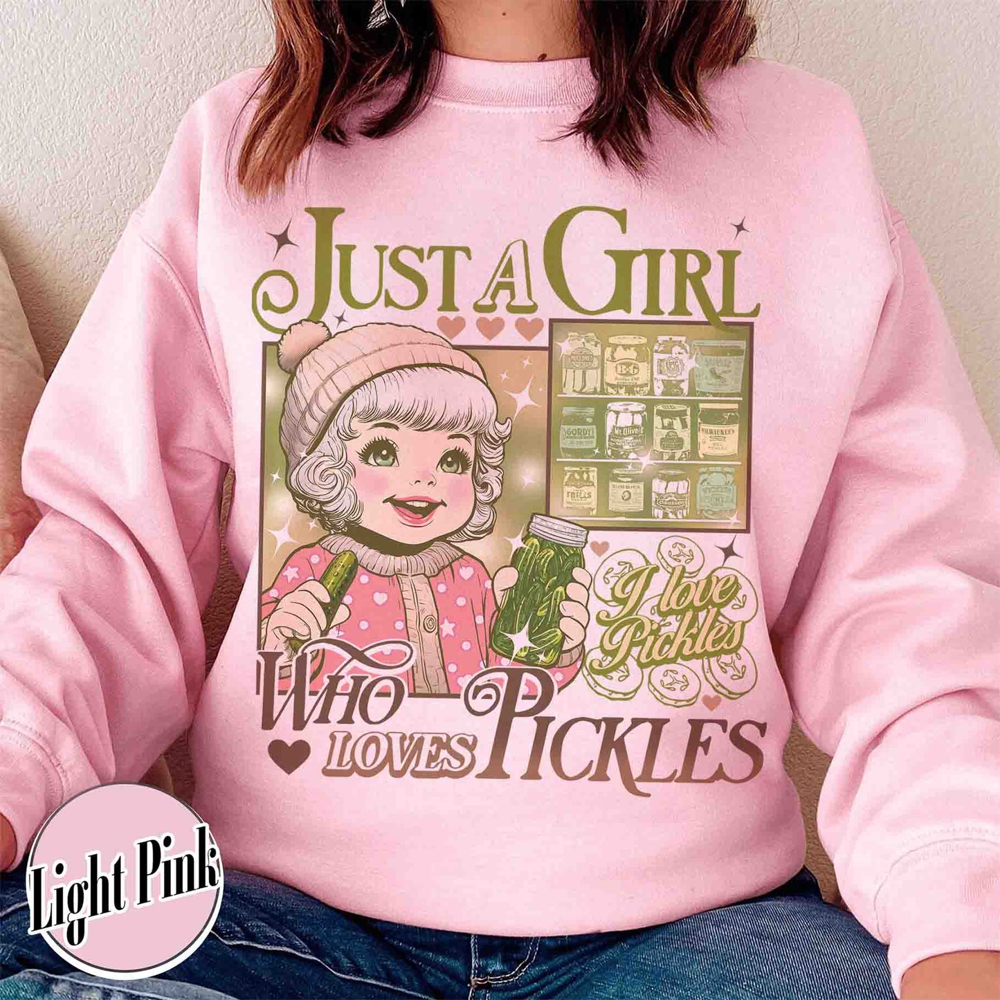 Pickle Sweatshirt, Just a Girl Who Loves Pickles Sweatshirt, Women Christmas Gift