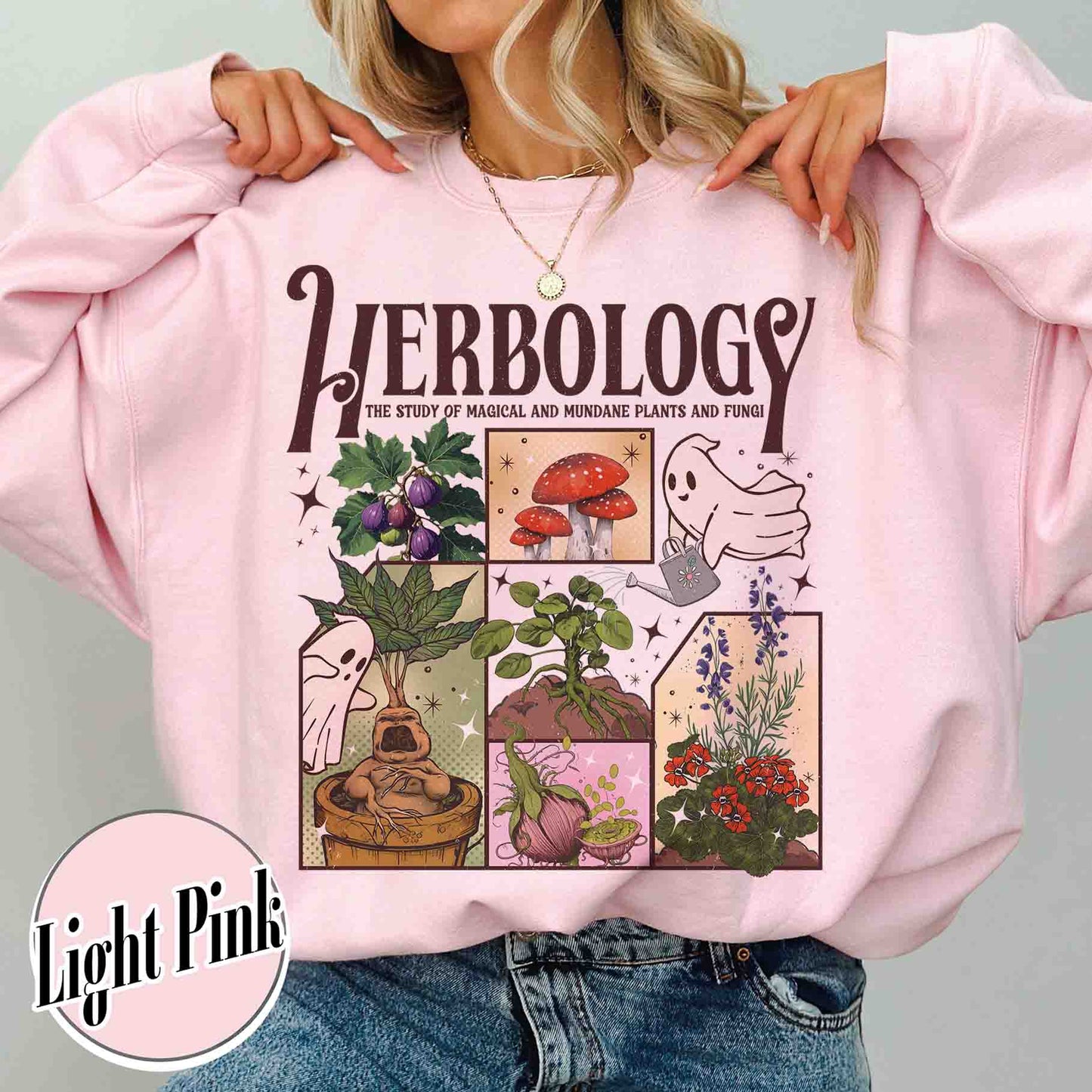 Halloween Sweatshirt, Herbology Plants Sweatshirt, Gardening Sweatshirt, Cute Ghost Sweatshirt