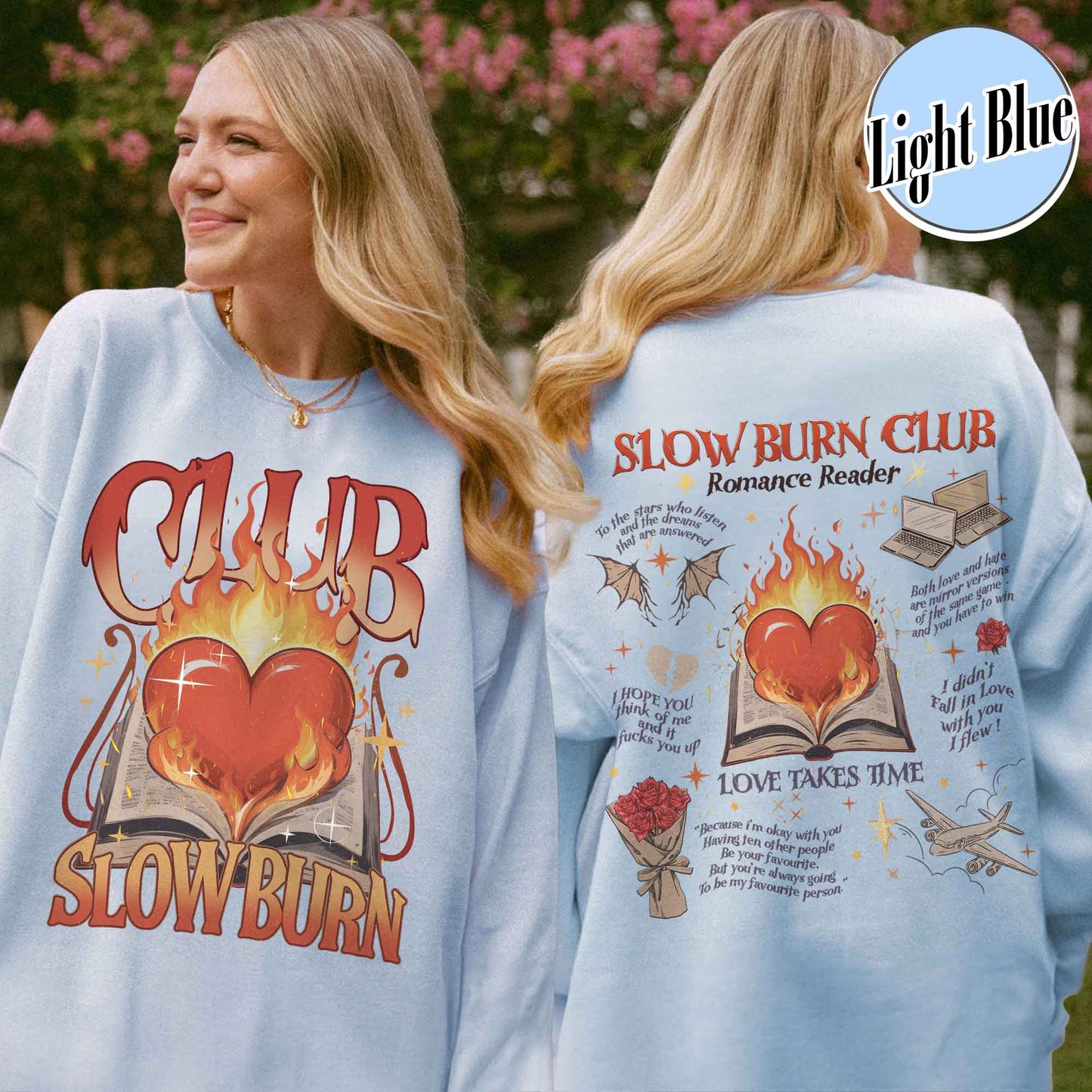 Bookish Sweatshirt, Slow Burn Book Club Sweatshirt, Romance Reader Book Club Sweatshirt