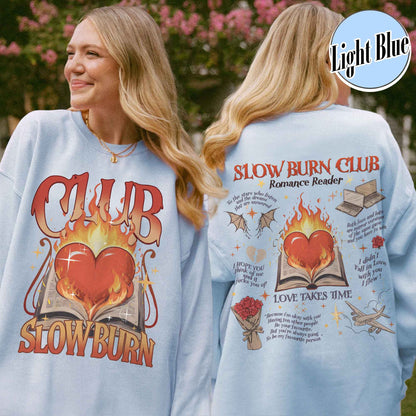 Bookish Sweatshirt, Slow Burn Book Club Sweatshirt, Romance Reader Book Club Sweatshirt