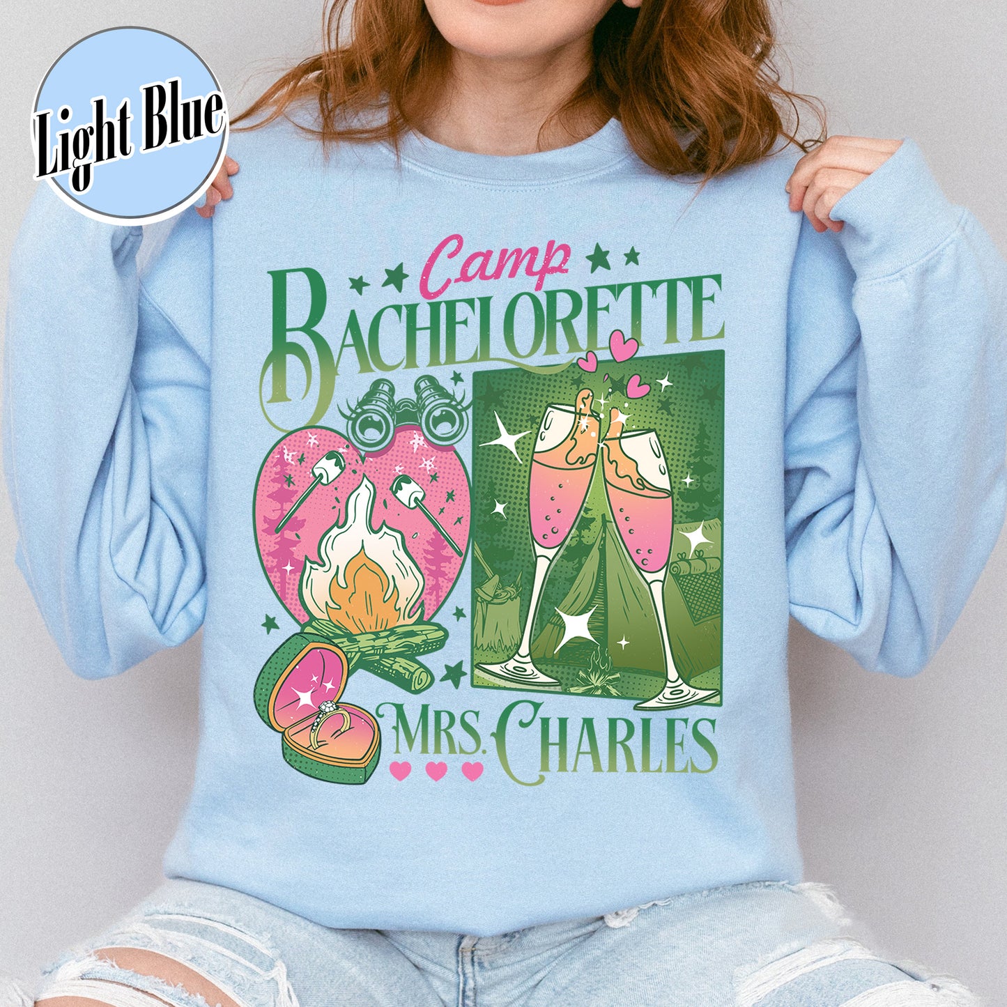 Bachelorette Sweatshirt, Custom Camp Bachelorette Party Sweatshirt, Hiking Bridal Party Sweatshirt