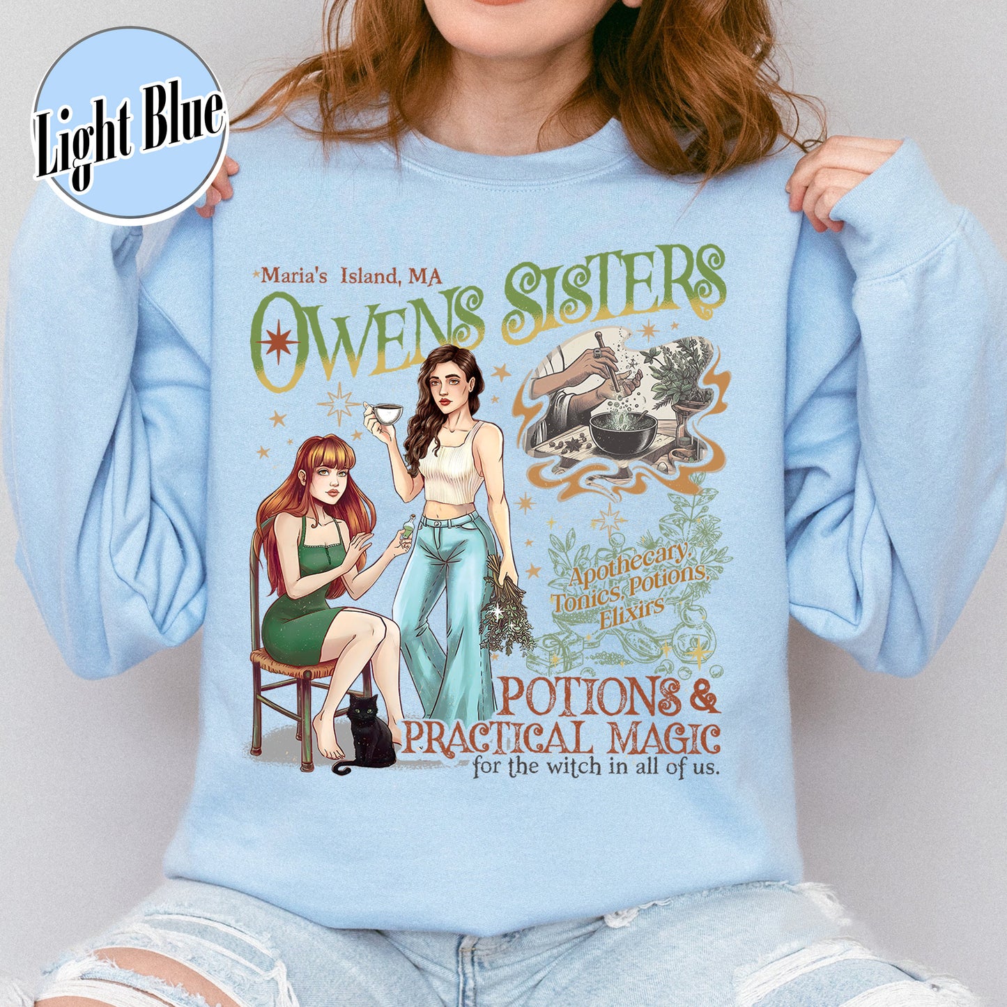 Salem Apothecary Halloween Sweatshirt, Owens Sisters Apothecary Witchy Sweatshirt