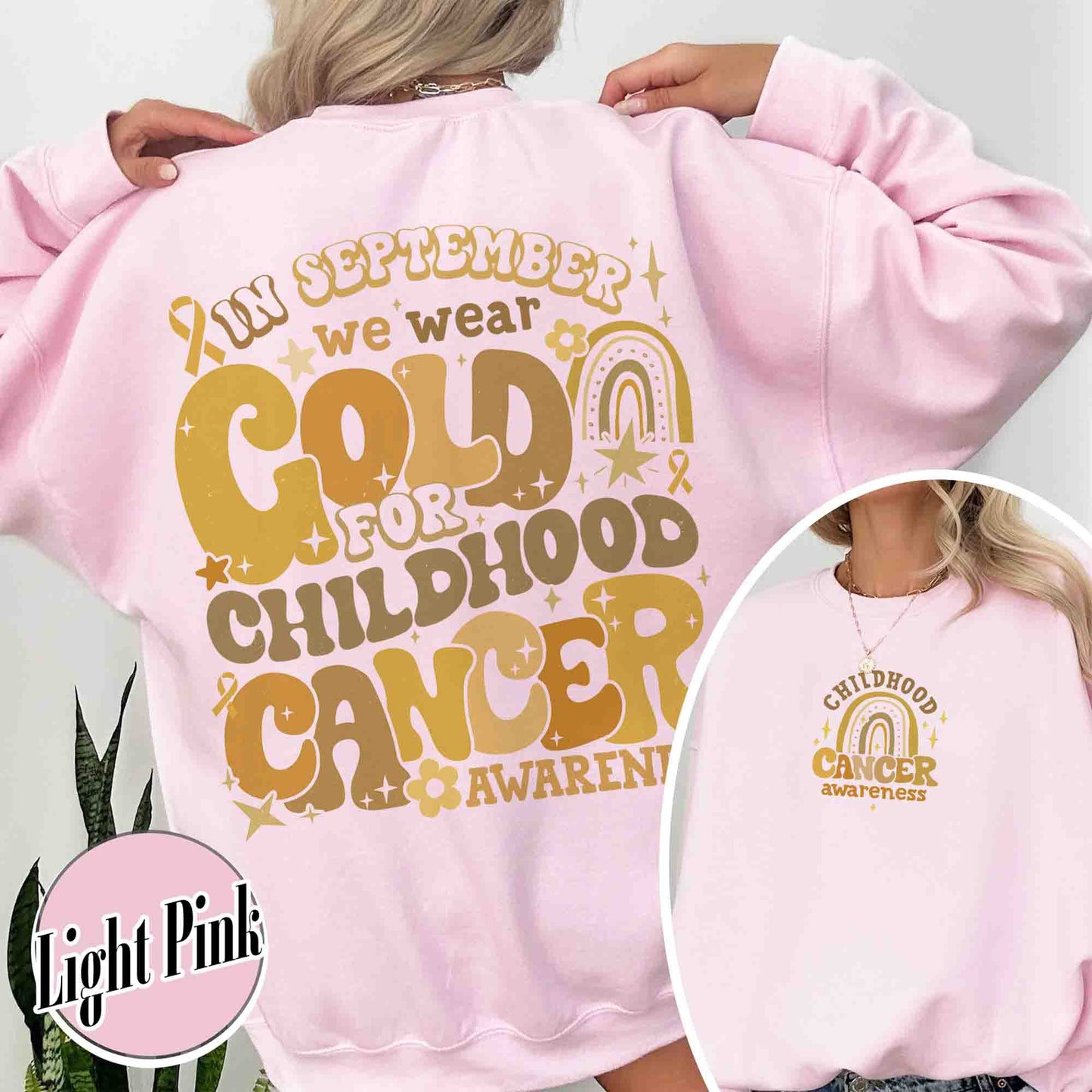 Cancer Awareness Sweatshirt, I Wear Gold for Childhood Cancer Awareness Sweatshirt, Cancer Support Squad Sweatshirt