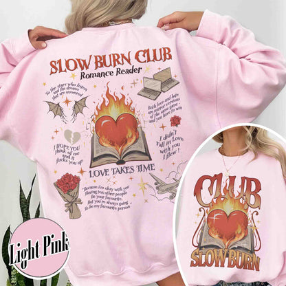 Bookish Sweatshirt, Slow Burn Book Club Sweatshirt, Romance Reader Book Club Sweatshirt