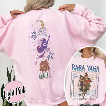 Baba Yaga SweatShirt, Baba Yaga House SweatShirt, Fairy Tale SweatShirt, Baba Yaga Hut, Warm Slavic Folklore Graphic SweatShirt for Witches