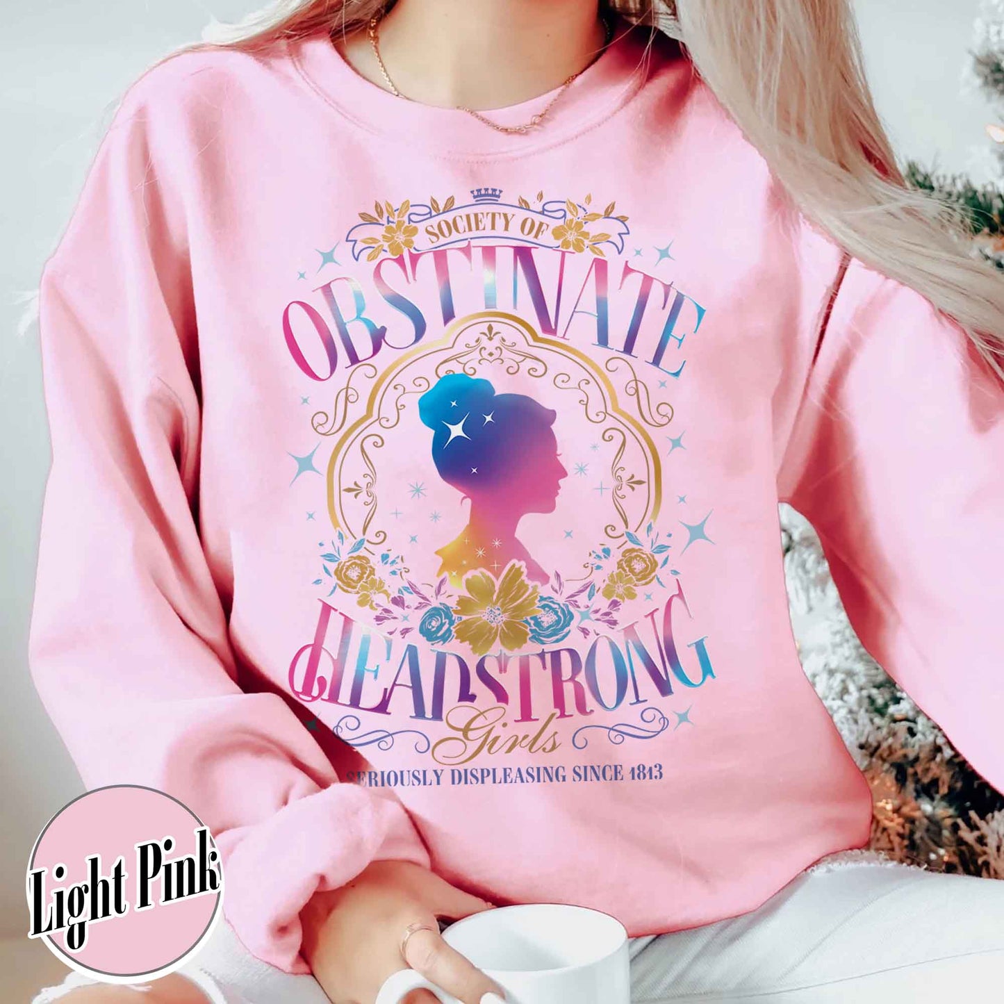 Society of Obstinate Headstrong Girls Sweatshirt, Pride and Prejudice Sweatshirt, Strong Girl Sweatshirt, Feminist Sweatshirt, Book Lover Gift, Power Girl Head Sweatshirt