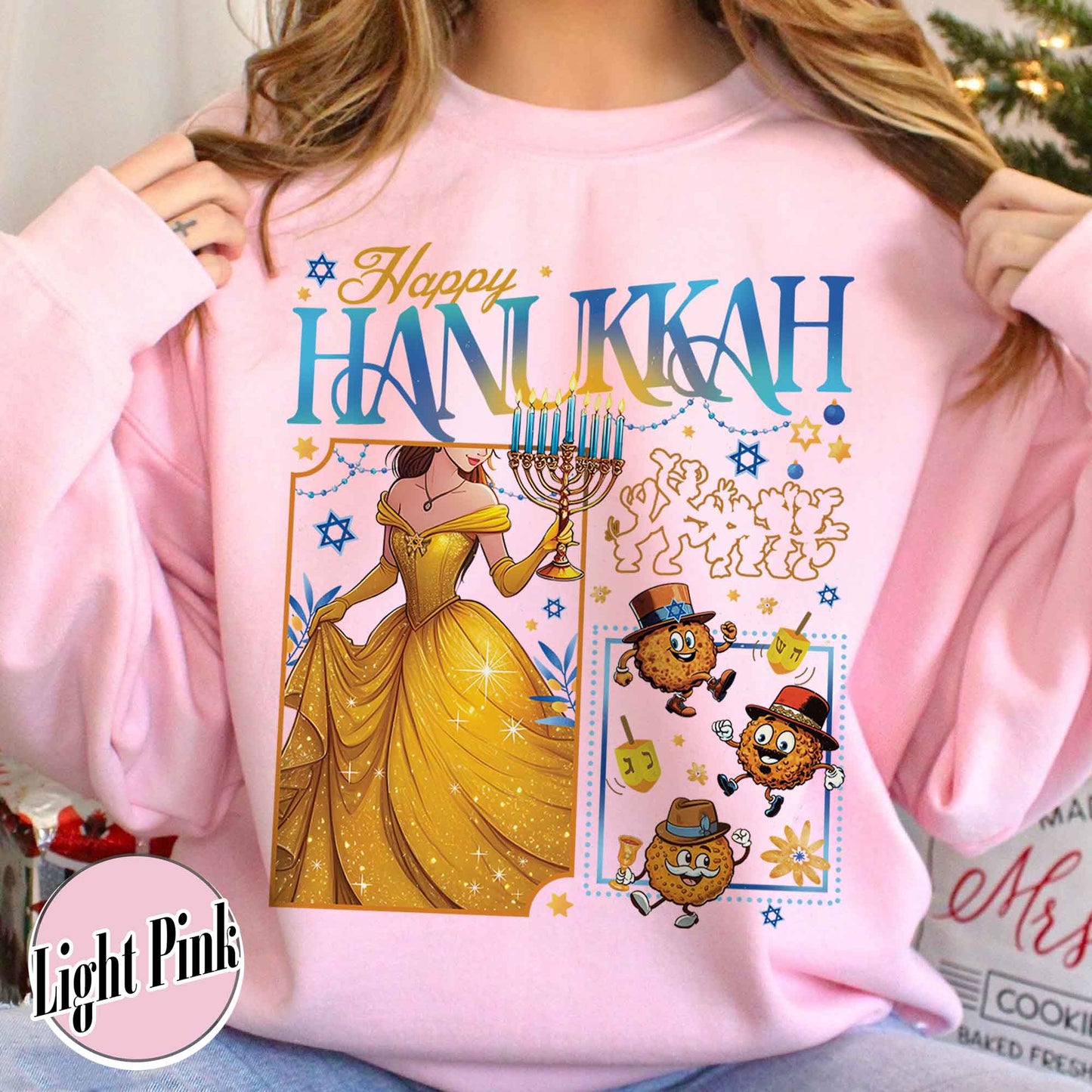 Happy Hanukkah Sweatshirt, Menorah Sweatshirt, Hanukah Menorah Dreidel, Happy Hannukah Merry Christmas Sweatshirt, Chanukah Sweatshirt, Jewish Holiday