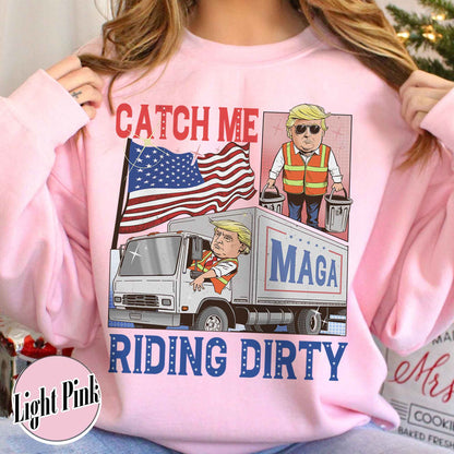 Trump Garbage Man in Trash Truck Sweatshirt, Republican Sweatshirt, Trump Supporter Sweatshirt, MAGA, Daddy’s Home Sweatshirt, Trump 2024 Sweatshirt, Garbage Team Sweatshirt