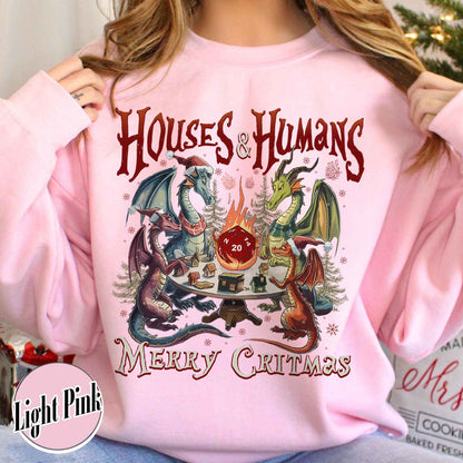 Dungeon and Dragon Sweatshirt, Houses and Humans D&D Shirt, Dnd Gifts, Christmas Dnd Shirt, Dungeons and Dragons Gifts Husband, Dungeons Game Gifts