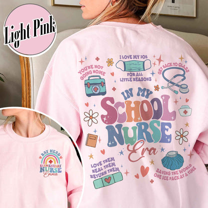 Personalized School Nurse Sweatshirts, Custom Nurse Sweatshirts, Nursing School Sweatshirt, Nursing School Gift, in My Nursing School Era Sweatshirts