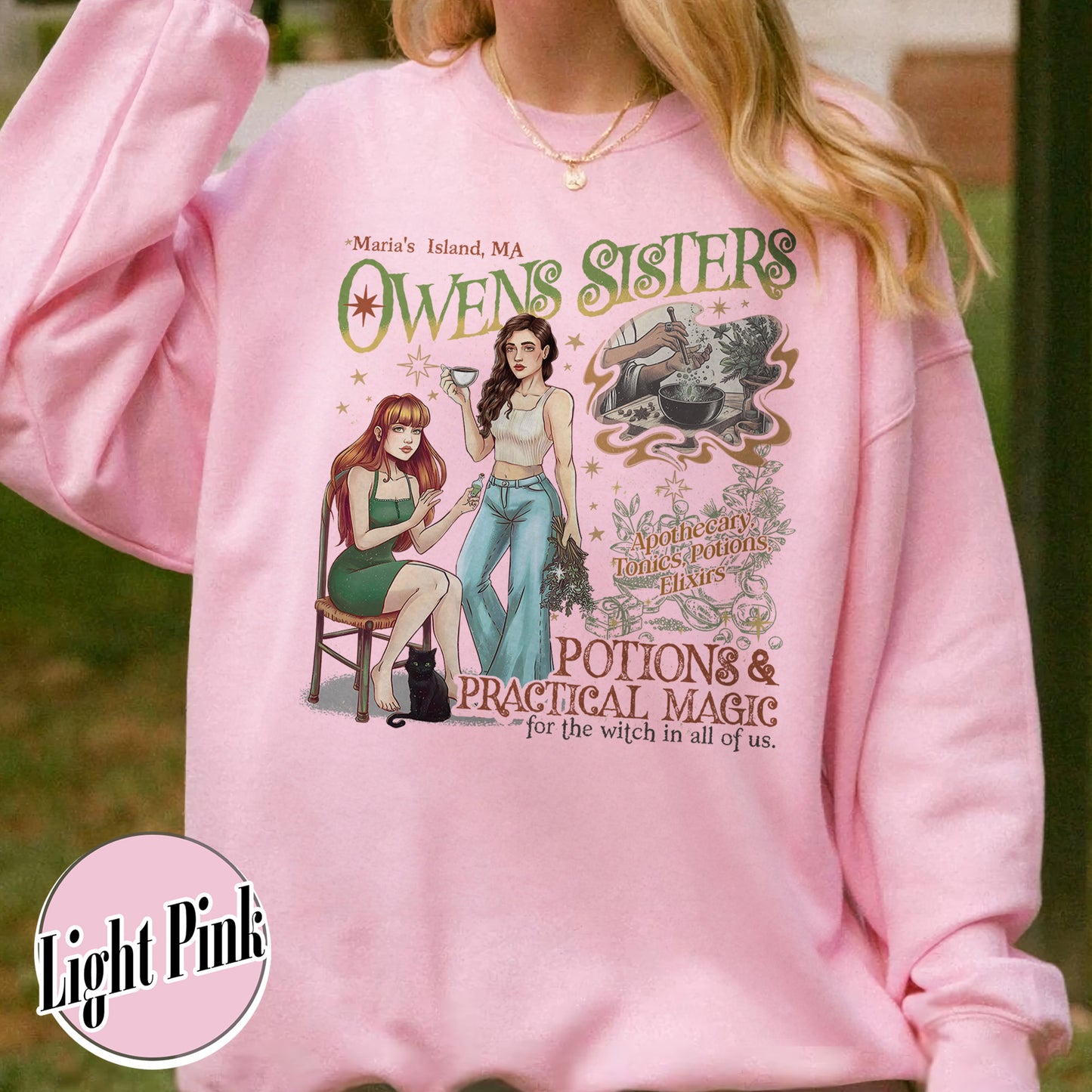Salem Apothecary Halloween Sweatshirt, Owens Sisters Apothecary Witchy Sweatshirt