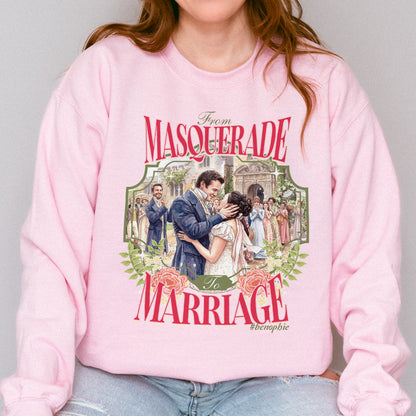 From Masquerade to Marriage #benophie Regency Wedding, Bridgerton Inspired Romance Book Lover Sweatshirt