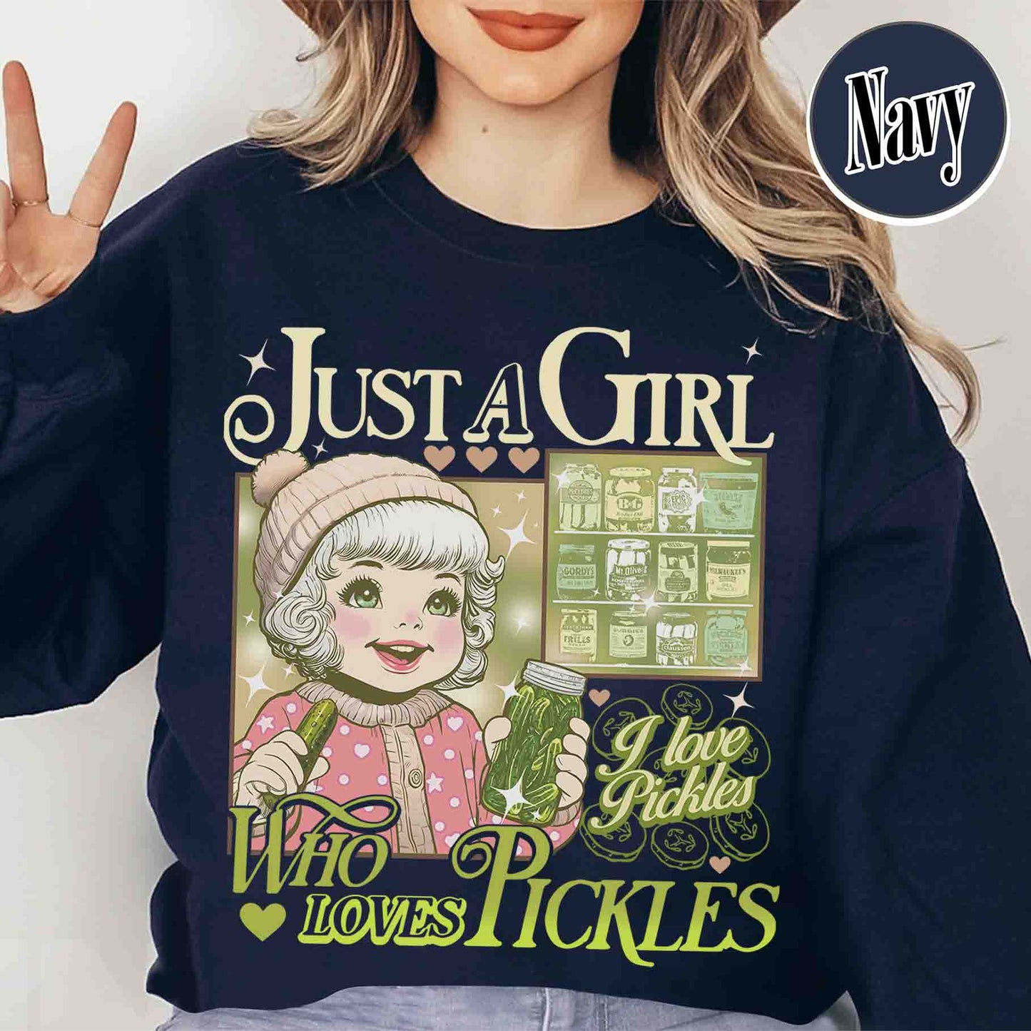 Pickle Sweatshirt, Just a Girl Who Loves Pickles Sweatshirt, Women Christmas Gift