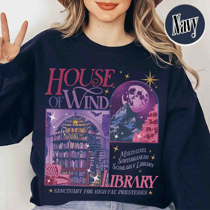 Bookish Sweatshirt, House of Wind Library Sweatshirt, Acotar Sweatshirt, Library Velaris Sweatshirt