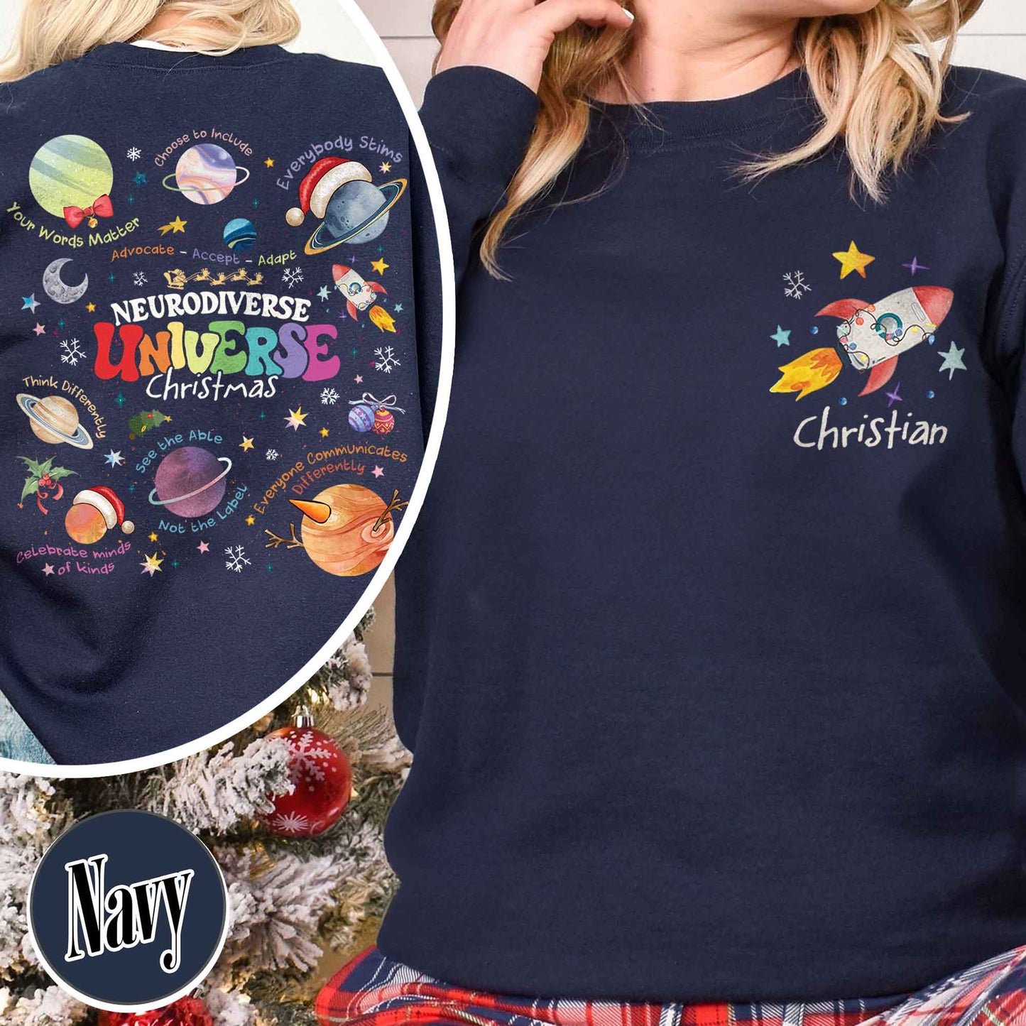 Autism Awareness Sweatshirt, Neurodiverse Universe Christmas Sweatshirt, Just Let Me Stim Sweatshirt