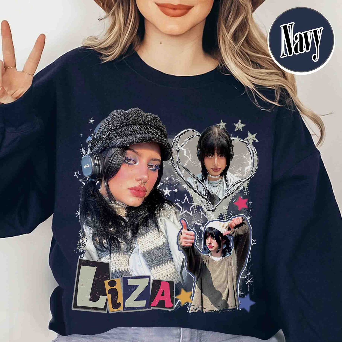 Custom Y2k Sweatshirt, Custom Photo Bootleg Girlfriend, 90s Retro Sweatshirt