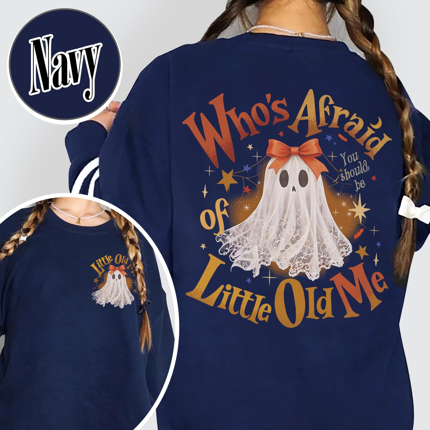 Halloween Ghost Sweatshirt, Whos Afraid of Little Old Me Sweatshirt, Will You Should Be Sweatshirt
