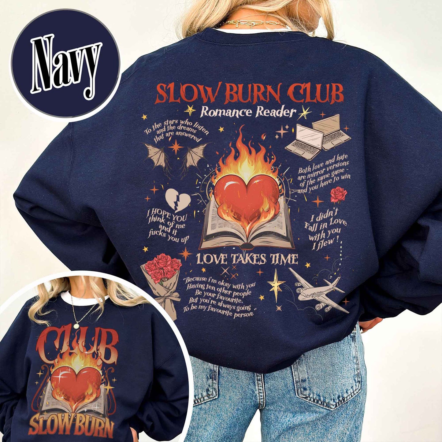 Bookish Sweatshirt, Slow Burn Book Club Sweatshirt, Romance Reader Book Club Sweatshirt