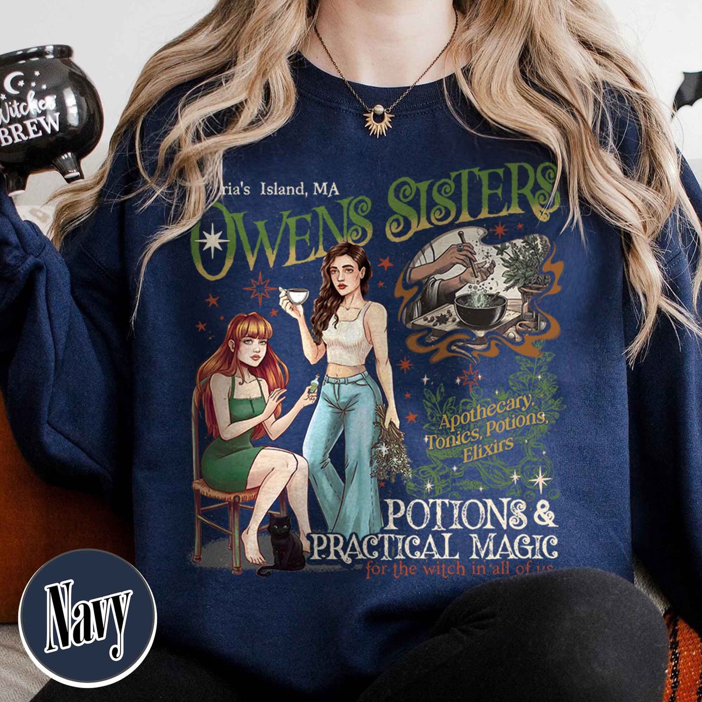 Salem Apothecary Halloween Sweatshirt, Owens Sisters Apothecary Witchy Sweatshirt