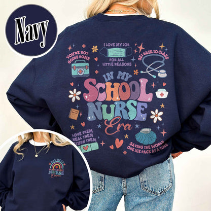 Personalized School Nurse Sweatshirts, Custom Nurse Sweatshirts, Nursing School Sweatshirt, Nursing School Gift, in My Nursing School Era Sweatshirts