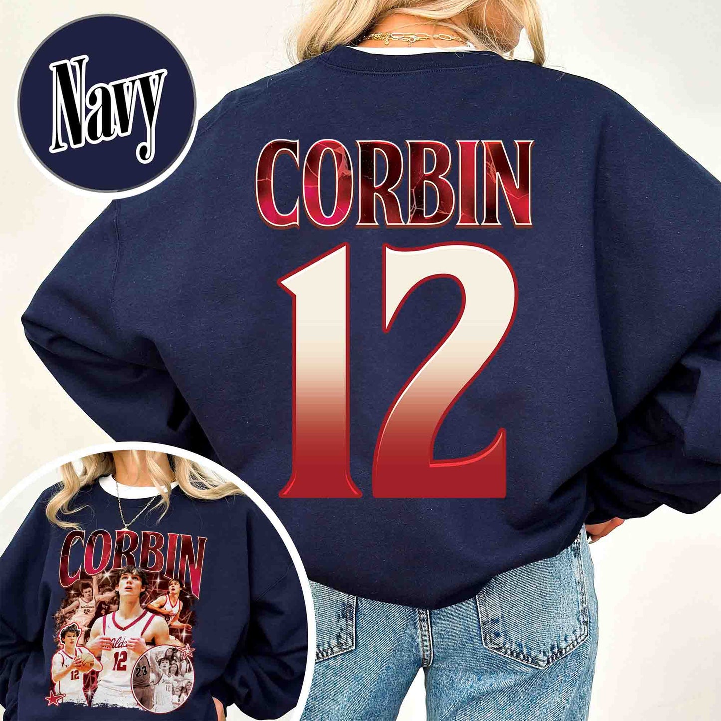 Custom Football Mom Sweatshirt, Football Mom Sweatshirt With Picture, Custom Senior Basketball Sweatshirt
