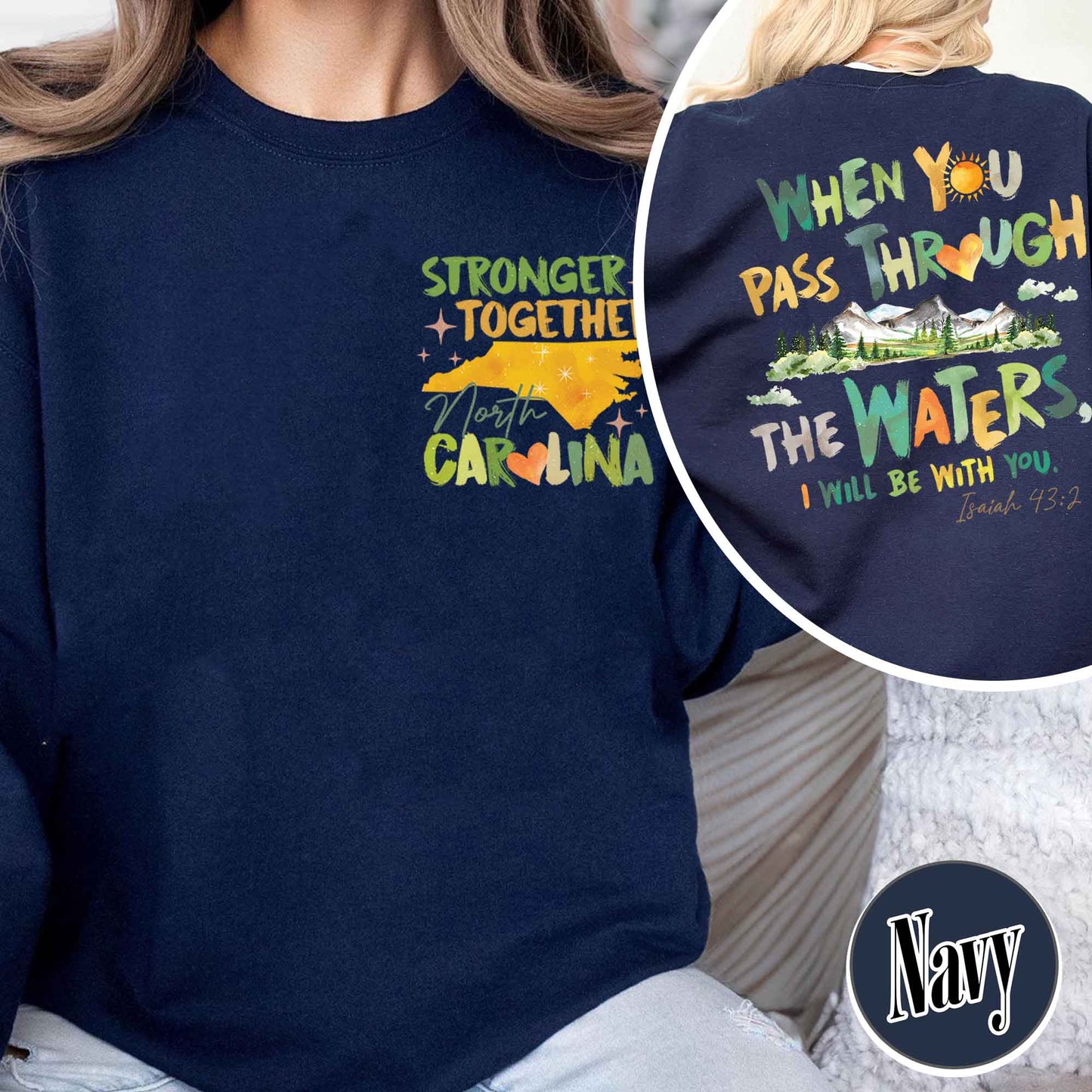 North Carolina Stronger Than the Storm Sweatshirt, North Carolina Strong Sweatshirt, Helping Out Western NC Families, North Carolina Stronger Sweatshirt