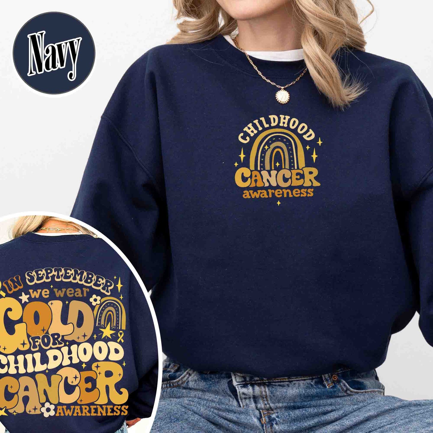 Cancer Awareness Sweatshirt, I Wear Gold for Childhood Cancer Awareness Sweatshirt, Cancer Support Squad Sweatshirt