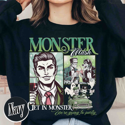 Halloween Sweatshirt, Monster Mash Sweatshirt, Get in Monster Sweatshirt, Ghost Halloween Sweatshirt