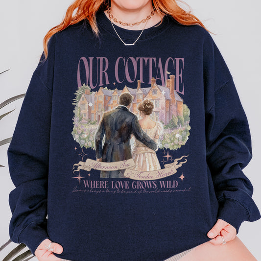 Our Cottage, Bridgerton Regency Romance Inspired, Benedict and Sophie, Bookish Gift, Booklover Sweatshirt