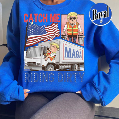 Trump Garbage Man in Trash Truck Sweatshirt, Republican Sweatshirt, Trump Supporter Sweatshirt, MAGA, Daddy’s Home Sweatshirt, Trump 2024 Sweatshirt, Garbage Team Sweatshirt