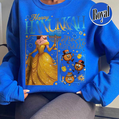 Happy Hanukkah Sweatshirt, Menorah Sweatshirt, Hanukah Menorah Dreidel, Happy Hannukah Merry Christmas Sweatshirt, Chanukah Sweatshirt, Jewish Holiday