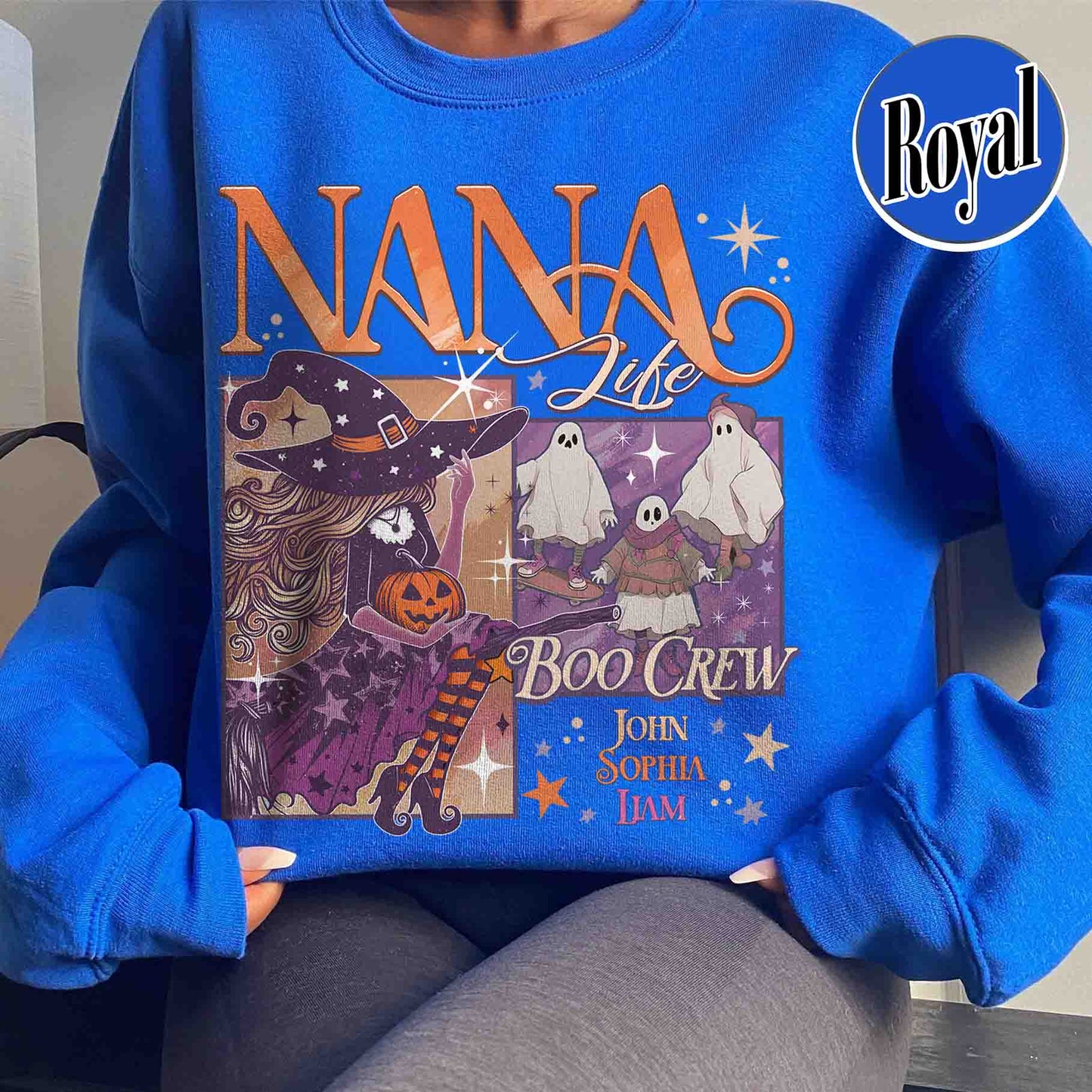 Halloween Sweatshirt, Custom Halloween Nana Witch Sweatshirt, Spooky Mama Sweatshirt
