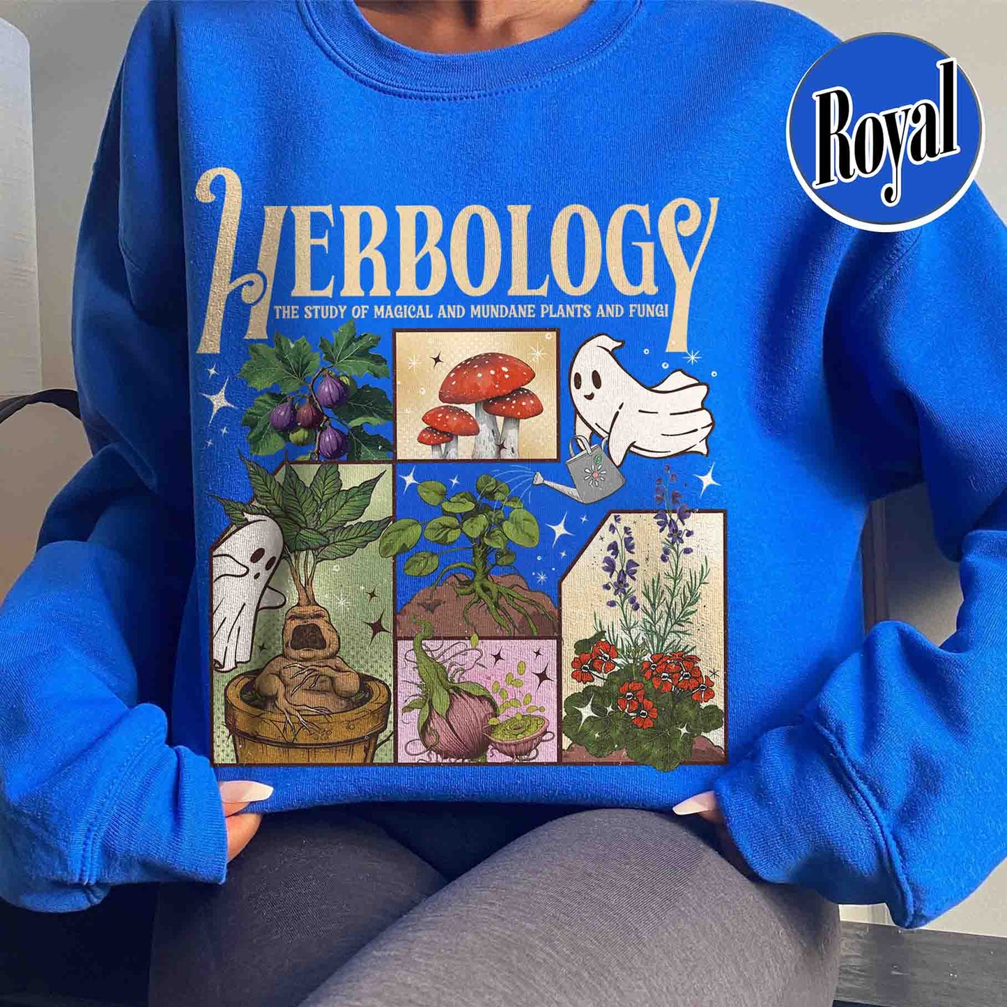 Halloween Sweatshirt, Herbology Plants Sweatshirt, Gardening Sweatshirt, Cute Ghost Sweatshirt