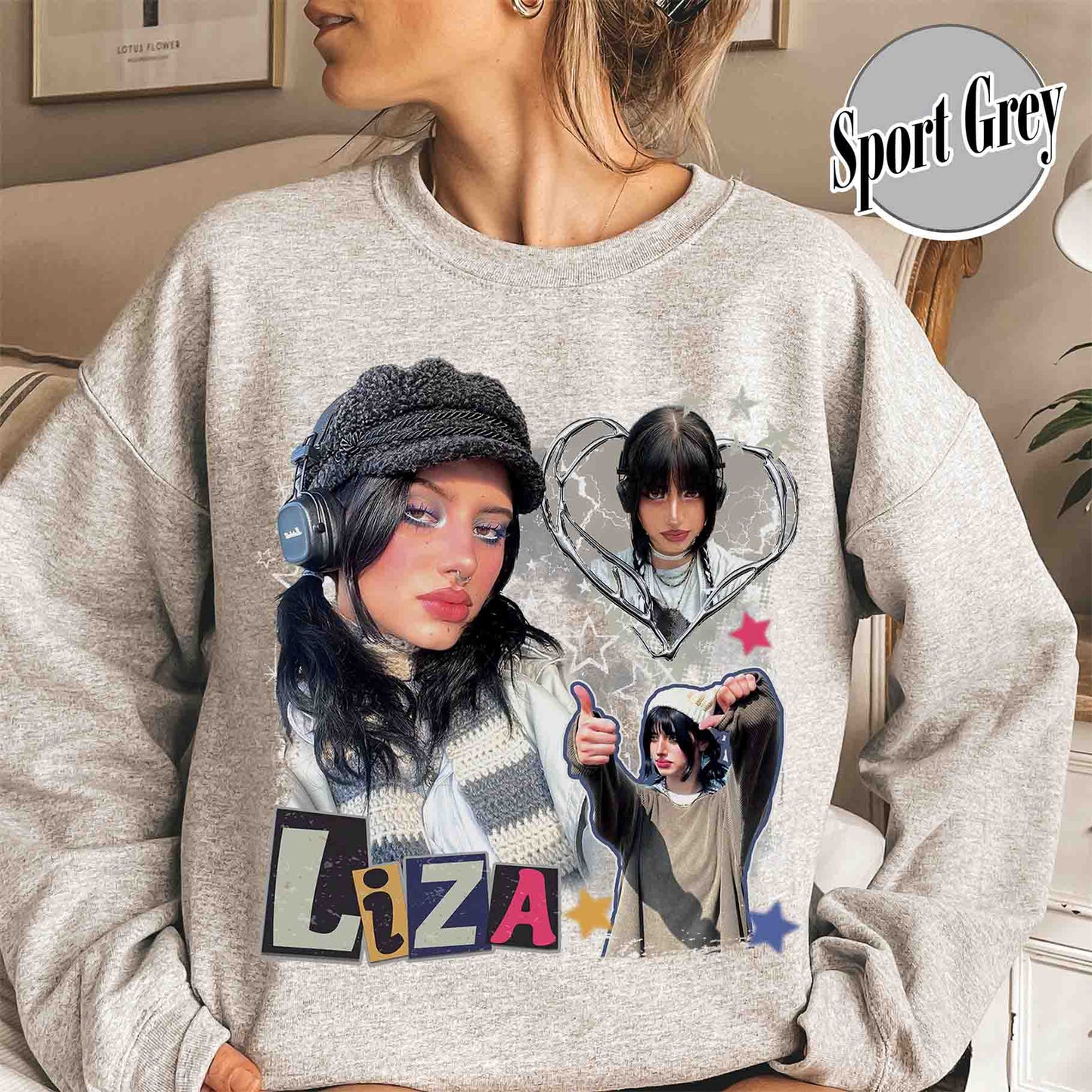 Custom Y2k Sweatshirt, Custom Photo Bootleg Girlfriend, 90s Retro Sweatshirt